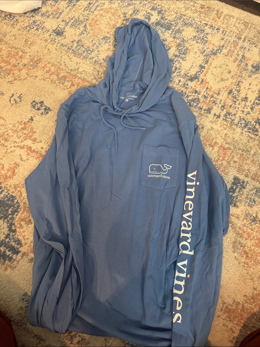 Vineyard Vines Light Blue Long-Sleeve Pocket Hoodie